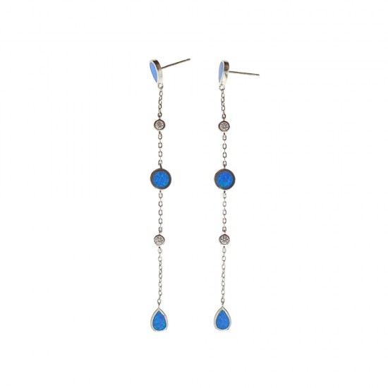 Σκουλαρίκια με Opal Πέτρα από Ασήμι 925