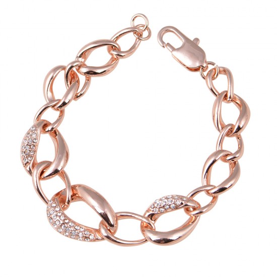 Βραχιόλι Link από Alloy επιπλατινωμένο με Χρυσό 18Κ