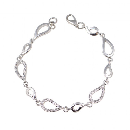 Βραχιόλι Link από Alloy επιπλατινωμένο με Χρυσό 18Κ