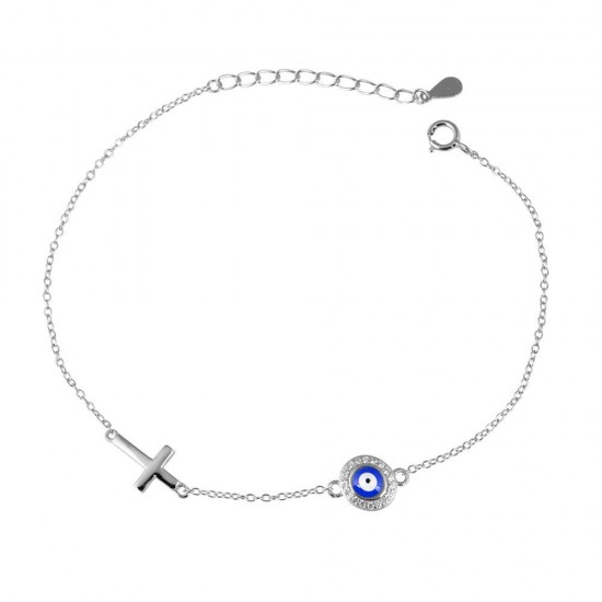 Βραχιόλι Μάτι από Ασήμι 925