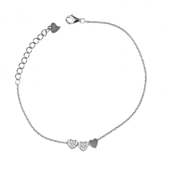 Βραχιόλι Καρδιά από Ασήμι 925