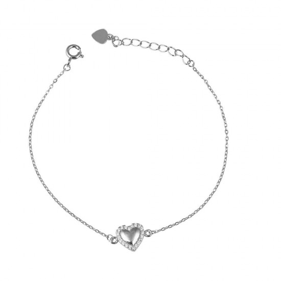 Βραχιόλι Καρδιά από Ασήμι 925