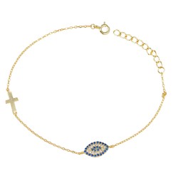 Βραχιόλι Μάτι από Ασήμι 925