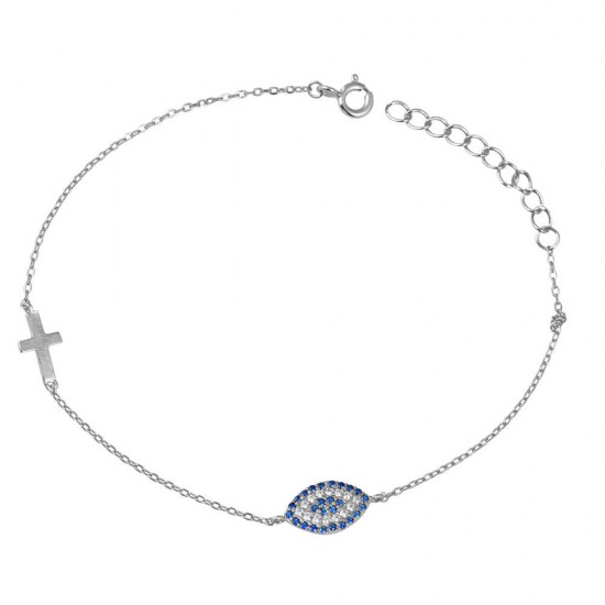 Βραχιόλι Μάτι από Ασήμι 925