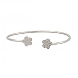 Βραχιόλι Χειροπέδα Λουλούδι από Ασήμι 925