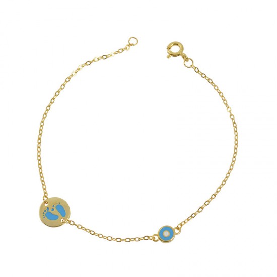 Παιδικό Βραχιόλι Πατούσα από Ασήμι 925