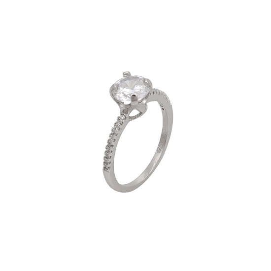 Δαxτυλίδι Μονόπετρο από Ασήμι 925