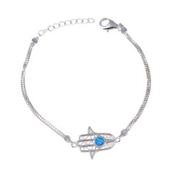 Βραχιόλι Χέρι της Φατιμά με Opal Πέτρα από Ασήμι 925