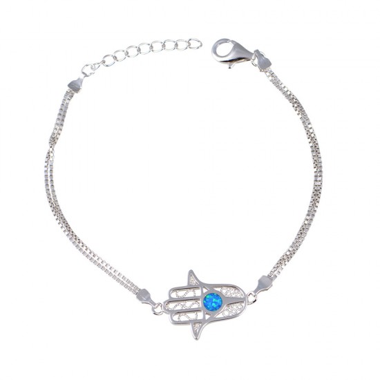 Βραχιόλι Χέρι της Φατιμά με Opal Πέτρα από Ασήμι 925