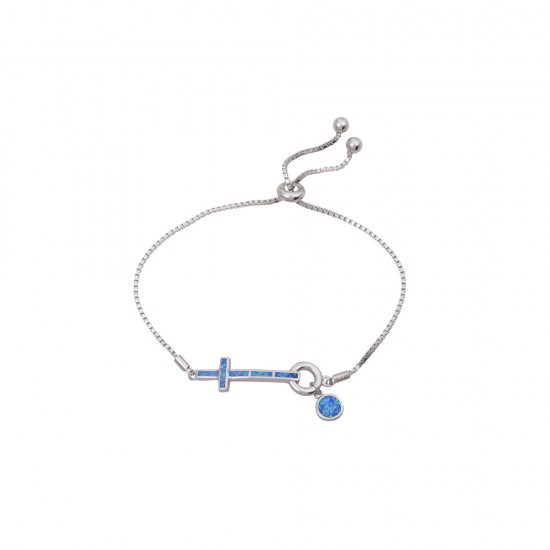 Βραχιόλι Σταυρός με Opal Πέτρα από Ασήμι 925