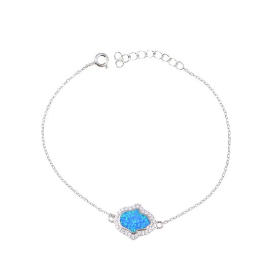 Βραχιόλι Χέρι της Φατιμά με Opal Πέτρα από Ασήμι 925