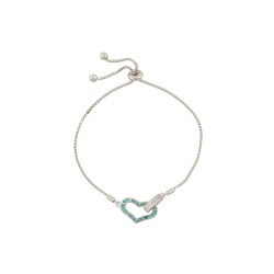 Βραχιόλι Καρδιά με Opal Πέτρα από Ασήμι 925