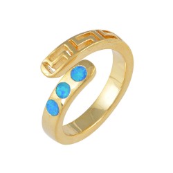 Δαχτυλίδι με Opal Πέτρα από Ασήμι 925 Επιπλατινωμένο