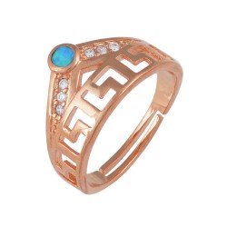 Δαχτυλίδι με Opal Πέτρα από Ασήμι 925 Επιπλατινωμένο