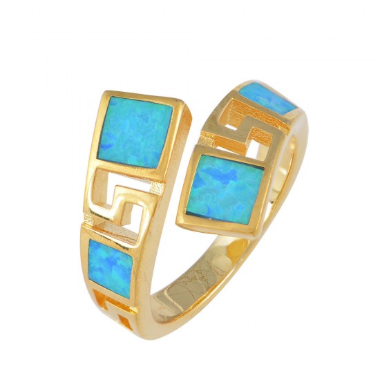 Δαχτυλίδι με Opal Πέτρα από Ασήμι 925 Επιπλατινωμένο