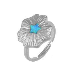 Δαχτυλίδι με Opal Πέτρα από Ασήμι 925 Επιπλατινωμένο