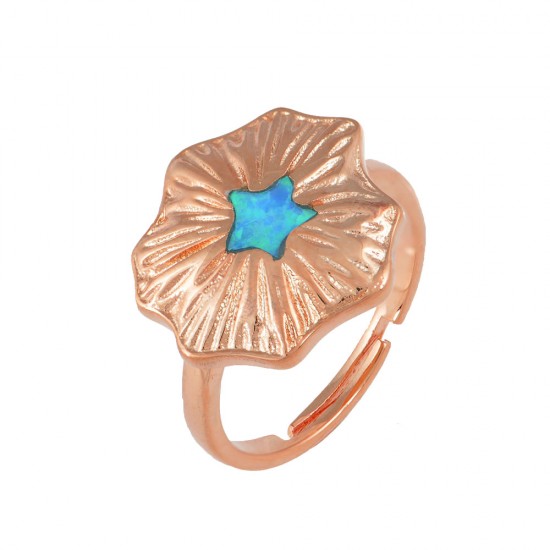 Δαχτυλίδι με Opal Πέτρα από Ασήμι 925 Επιπλατινωμένο