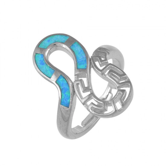 Δαχτυλίδι με Opal Πέτρα από Ασήμι 925 Επιπλατινωμένο