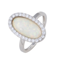 Δαχτυλίδι με Opal Πέτρα από Ασήμι 925 Επιπλατινωμένο