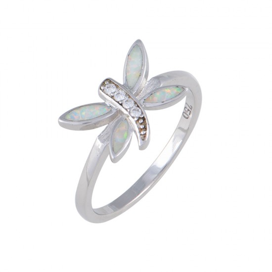 Δαχτυλίδι με Opal Πέτρα από Ασήμι 925 Επιπλατινωμένο