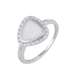 Δαχτυλίδι με Opal Πέτρα από Ασήμι 925 Επιπλατινωμένο