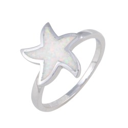 Δαχτυλίδι με Opal Πέτρα από Ασήμι 925 Επιπλατινωμένο