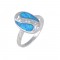 Δαχτυλίδι Μονόπετρο με Opal Πέτρα από Ασήμι 925 Επιπλατινωμένο