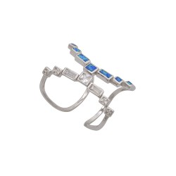 Δαχτυλίδι  με Opal Πέτρα από Ασήμι 925 Επιπλατινωμένο