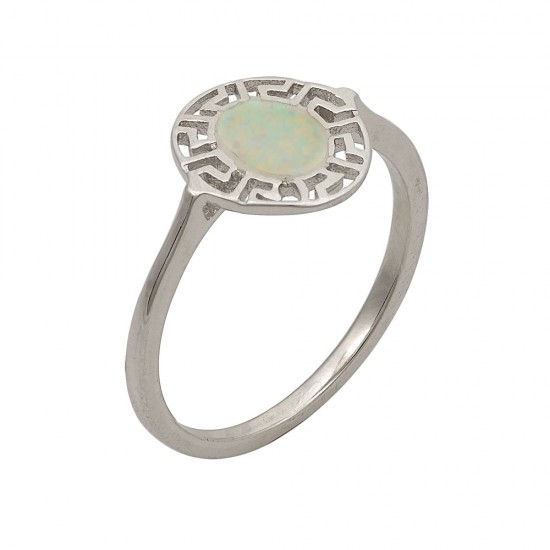 Δαχτυλίδι Μονόπετρο με Opal Πέτρα από Ασήμι 925
