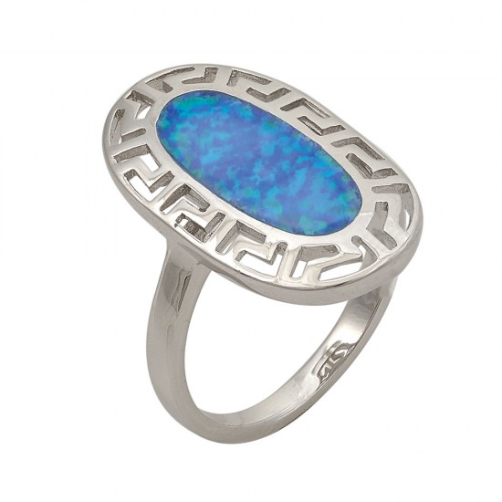 Δαχτυλίδι Διάτρητο με Opal Πέτρα από Ασήμι 925