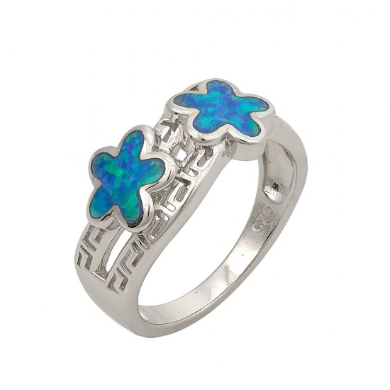 Δαχτυλίδι  με Opal Πέτρα από Ασήμι 925  Επιπλατινωμένο