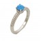 Δαχτυλίδι Μονόπετρο με Opal Πέτρα από Ασήμι 925
