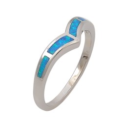 Δαχτυλίδι  με Opal Πέτρα από Ασήμι 925 Επιπλατινωμένο