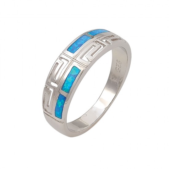 Δαχτυλίδι  με Opal Πέτρα από Ασήμι 925 Επιπλατινωμένο