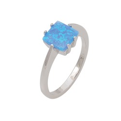 Δαχτυλίδι Μονόπετρο με Opal Πέτρα από Ασήμι 925