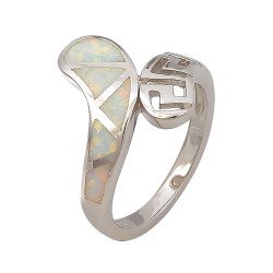 Δαχτυλίδι  με Opal Πέτρα από Ασήμι 925 Επιπλατινωμένο