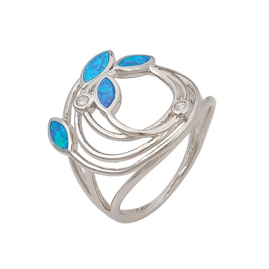 Δαχτυλίδι Chevalier με Opal Πέτρα από Ασήμι 925
