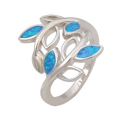 Δαχτυλίδι Chevalier με Opal Πέτρα από Ασήμι 925 Επιπλατινωμένο