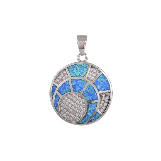 Μοτίφ Δίσκος με Opal Πέτρα από Ασήμι 925