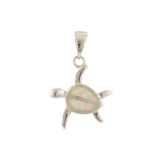 Μοτίφ Χελώνα με Opal Πέτρα από Ασήμι 925