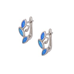 Σκουλαρίκια English Lock με Opal Πέτρα από Ασήμι 925