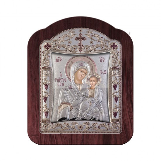 Παναγία Γιάτρισσα με Κλασικό Κανονικό Στεφάνι και Τζάμι