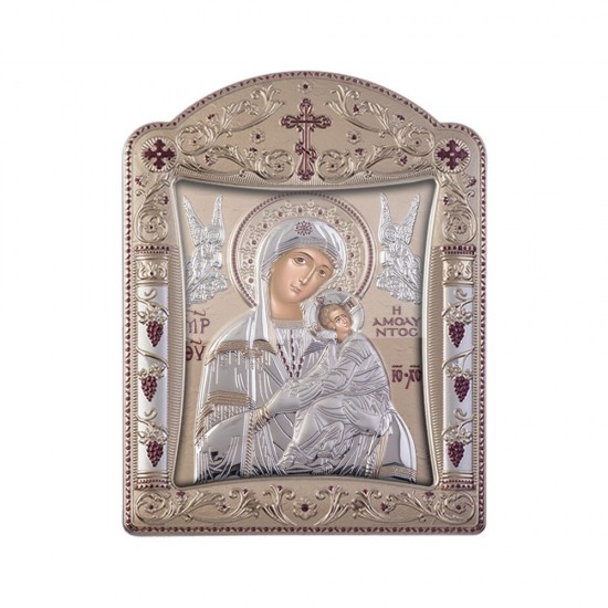 Παναγία  Αμόλυντος με Κλασικό Κανονικό Στεφάνι και Τζάμι