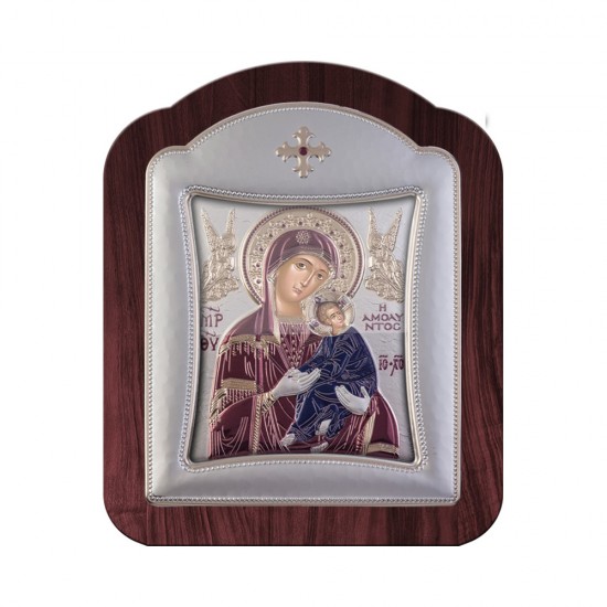 Παναγία  Αμόλυντος με Μοντέρνο Κανονικό Στεφάνι και Τζάμι