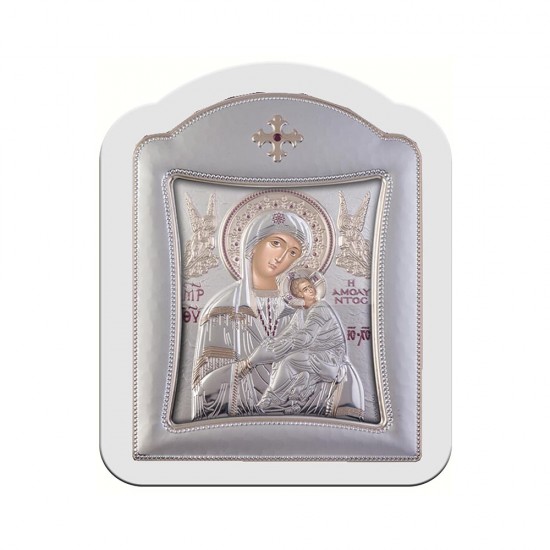 Παναγία  Αμόλυντος με Μοντέρνο Κανονικό Στεφάνι και Τζάμι