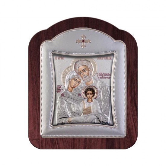 Αγία Οικογένεια με Μοντέρνο Κανονικό Στεφάνι και Τζάμι