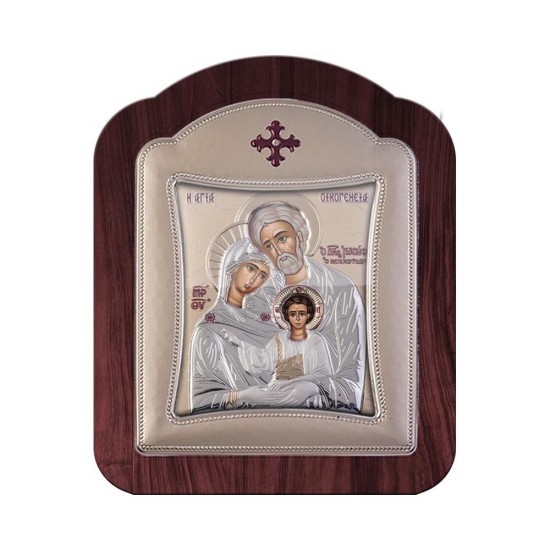 Αγία Οικογένεια με Μοντέρνο Κανονικό Στεφάνι και Τζάμι