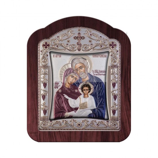 Αγία Οικογένεια με Κλασικό Κανονικό Στεφάνι και Τζάμι