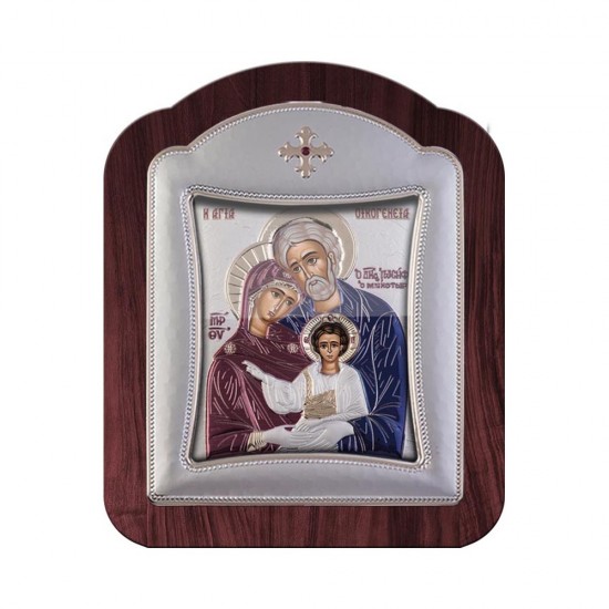 Αγία Οικογένεια με Μοντέρνο Κανονικό Στεφάνι και Τζάμι