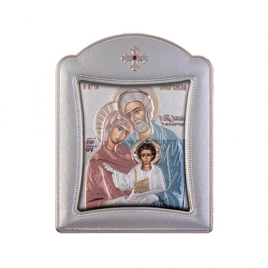 Αγία Οικογένεια με Μοντέρνο Κανονικό Στεφάνι και Τζάμι